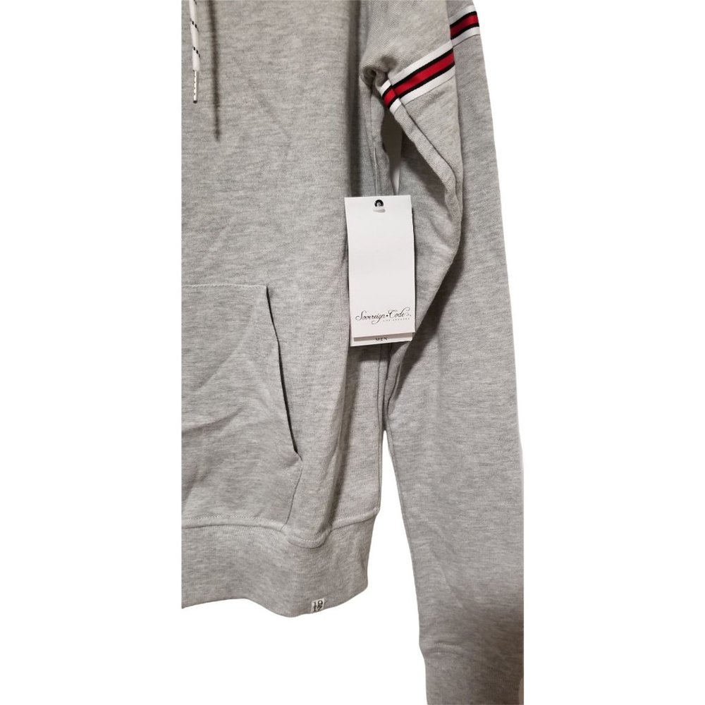 Mens Gray Hoodie Zip Front Hooded Sweatshirt New - Picture 10 of 11